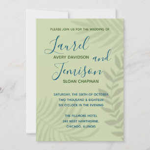 Invitación a la boda de la Sombra Palm Sage