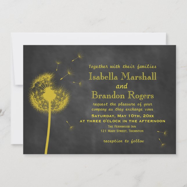 Invitación a la boda de la tabla de calderas flora (Anverso)