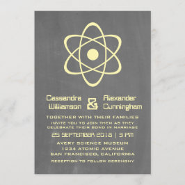 Invitación a la boda de la tableta atómica amarill
