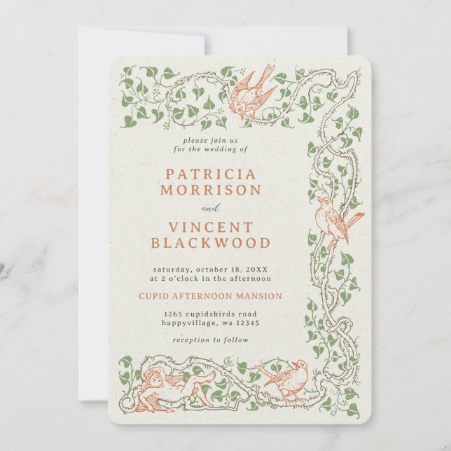 Invitación a la boda de la tarde del viejo libro C (Anverso)