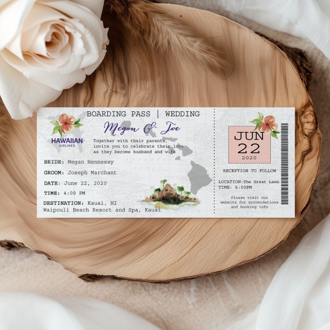 Invitación a la boda de la tarjeta de embarque de  (Subido por el creador)