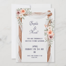 Invitación a la boda de la tarjeta de rosas