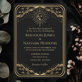 Invitación a la boda de la tarjeta Tarot de Black