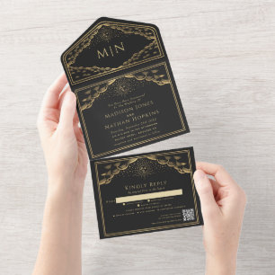Invitación a la boda de la tarjeta Tarot elegante 