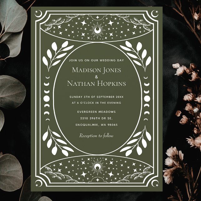Invitación a la boda de la tarjeta Tarot elegante  (Subido por el creador)