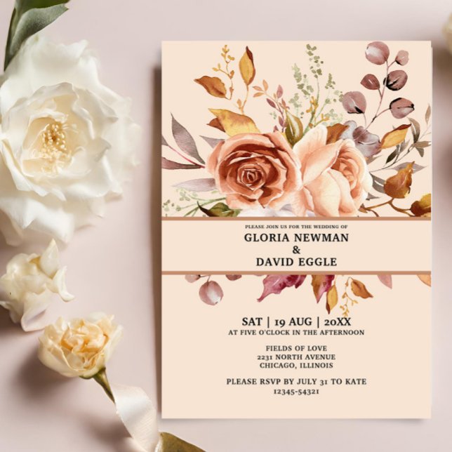 Invitación a la boda de la terracota floral (Subido por el creador)