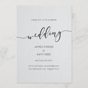 Invitación a la boda de la textura grabado en reli