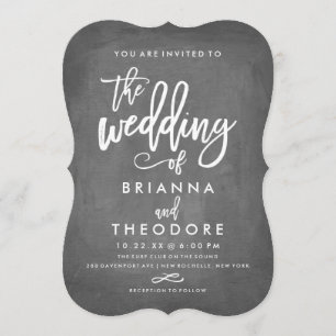 Invitación a la boda de la tipografía de moda