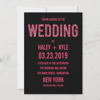 Invitación a la boda de la tipografía de Purpurina