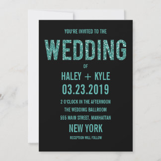 Invitación a la boda de la tipografía de Purpurina