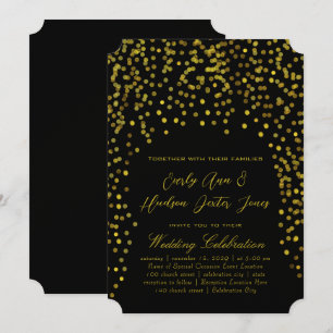 Invitación a la boda de la tipografía moderna Gold