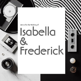 Invitación a la boda de la tipografía retro