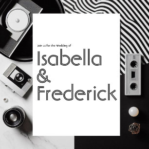 Invitación a la boda de la tipografía retro