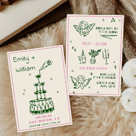 Invitación a la boda de la Torre de Champagne con