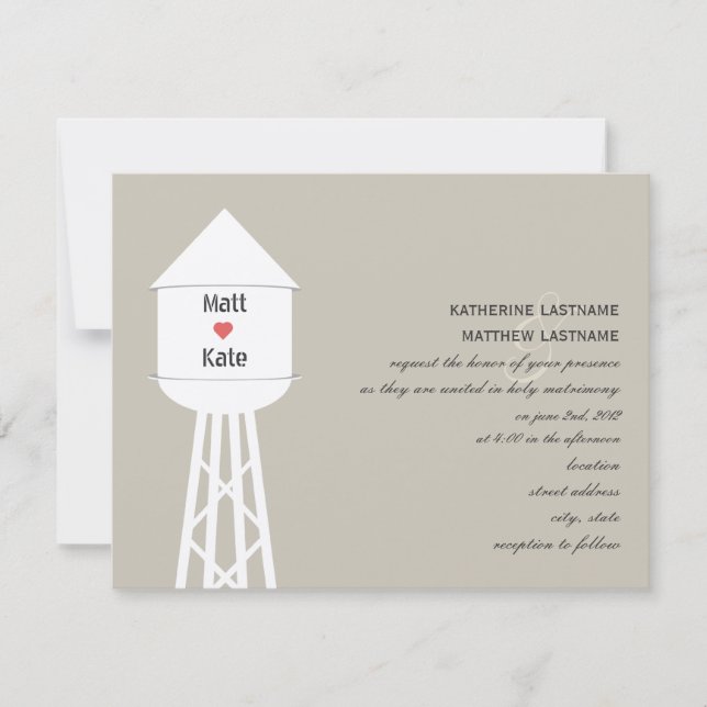Invitación a la boda de la Torre del Agua (Anverso)