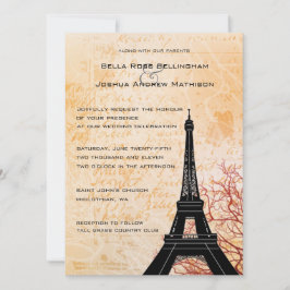 Invitación a la boda de la Torre Eiffel