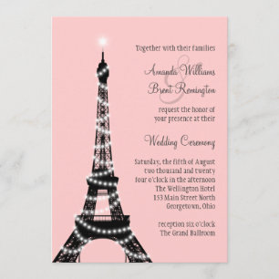 Invitación a la boda de la Torre Eiffel Twinkles (