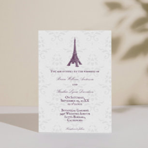 Invitación a la boda de la torre Magenta Eiffel