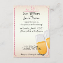 Invitación a la boda de la tostada de champán