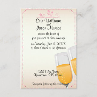 Invitación a la boda de la tostada de champán