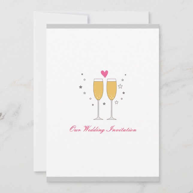 Invitación a la boda de la tostada de champán- bla (Anverso)