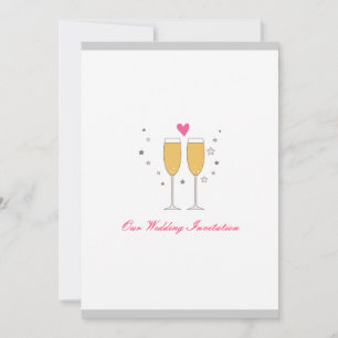 Invitación a la boda de la tostada de champán- bla