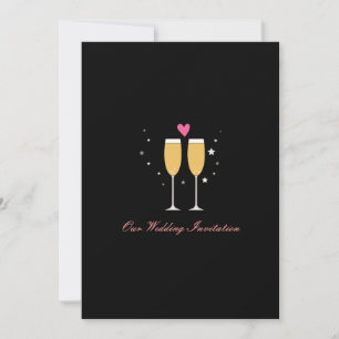 Invitación a la boda de la tostada de champaña
