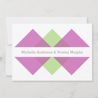 Invitación a la boda de la tríada geométrica verde