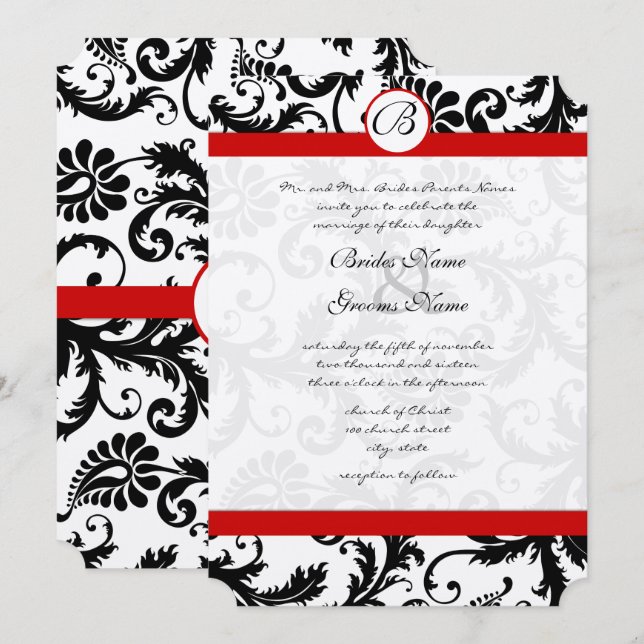 Invitación a la boda de la Trim Roja de Black Dama (Anverso / Reverso)