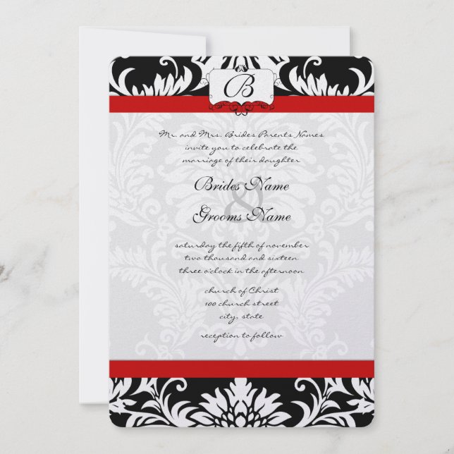 Invitación a la boda de la Trim Roja de Black Dama (Anverso)