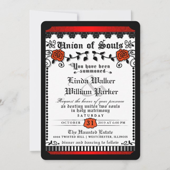 Invitación a la boda de la Unión Blanca Roja Negra (Reverso)