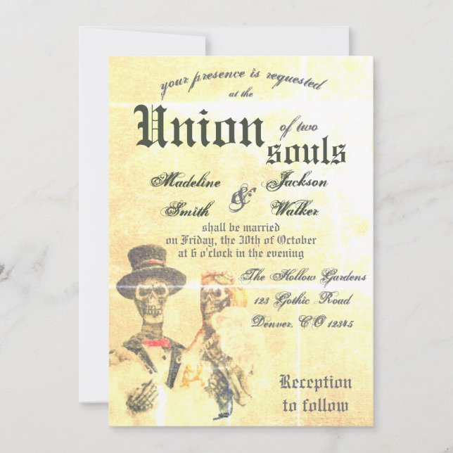 Invitación a la boda de la Unión de Almas-Gótica d (Anverso)