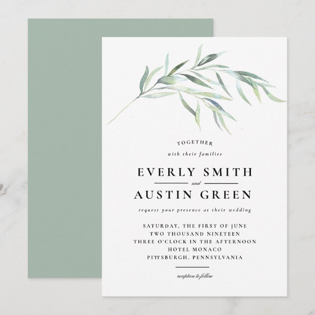 Invitación a la boda de la vegetación (Anverso / Reverso)