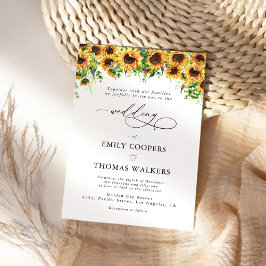 Invitación a la boda de la vegetación del girasol