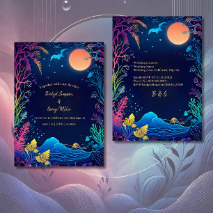 invitación a la boda de la vibra costera azul