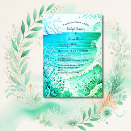 invitación a la boda de la vibra costera azul