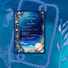 invitación a la boda de la vibra costera azul