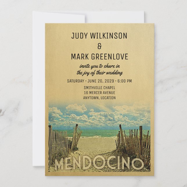 Invitación a la boda de la vieja playa de Mendocin (Anverso)