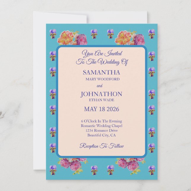 Invitación a la boda de la Viola de Flores Chicas  (Anverso)