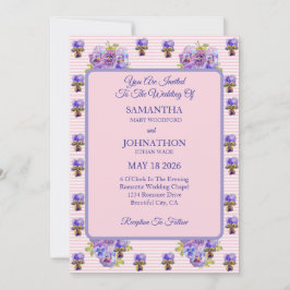 Invitación a la boda de la Viola de Flores Chicas