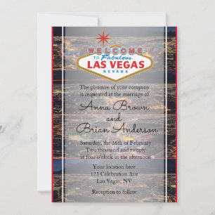 Invitación a la boda de la vista aérea de Las Vega