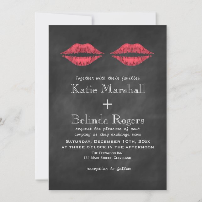 Invitación a la boda de labios (Anverso)