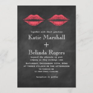 Invitación a la boda de labios