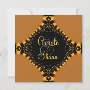 Invitación a la Boda de Lace Delicada de Oro