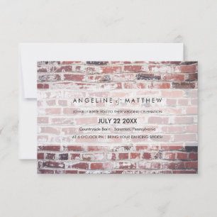 Invitación a la boda de ladrillos modernos y mínim