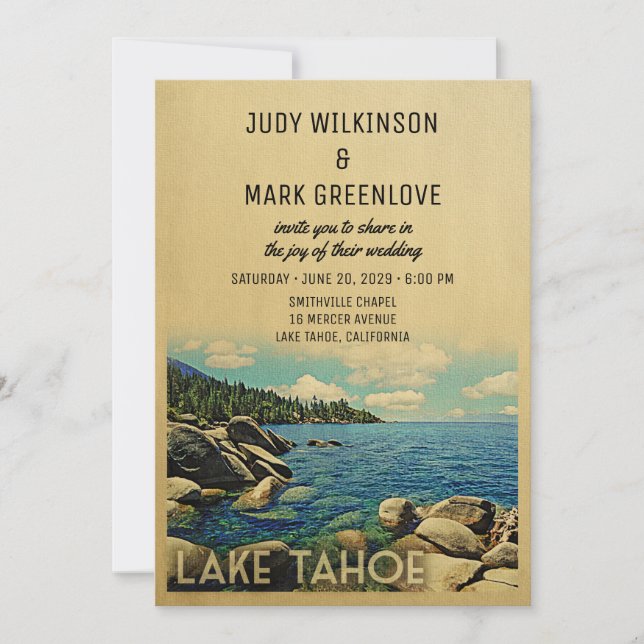 Invitación a la boda de Lake Tahoe (Anverso)