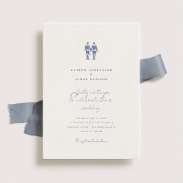 Invitación a la boda de Langley Dos Grooms
