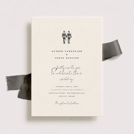 Invitación a la boda de Langley Dos Grooms