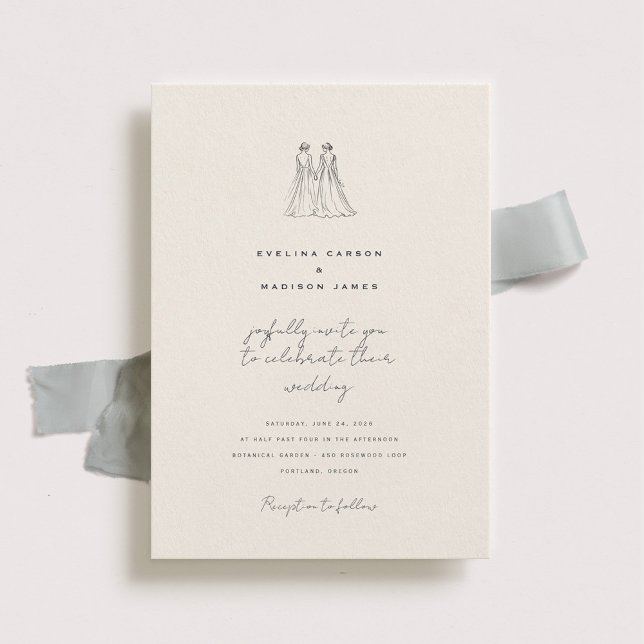 Invitación a la boda de Langley Dos novias (Subido por el creador)