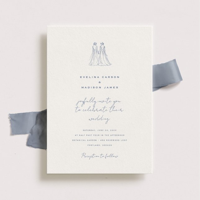 Invitación a la boda de Langley Dos novias (Subido por el creador)